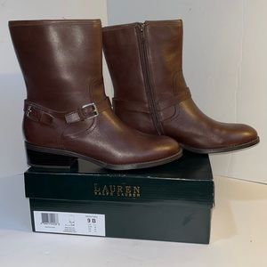 Lauren🐎 Ralph Lauren Mesi-Bo-CSL Burnished Calf Short boot